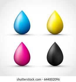 cmyk ink droplets