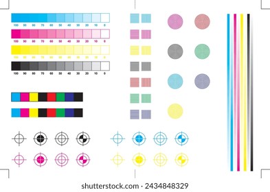 CMYK Ink Printing Callibration Marks