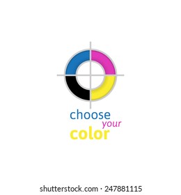 CMYK logo template on white background
