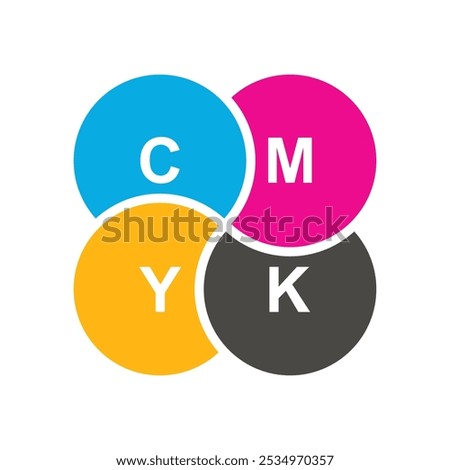 CMYK logo vector flat design illustration