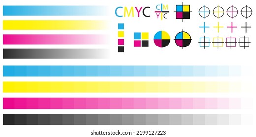 cmyk palette on halftone. Vector illustration. stock image.