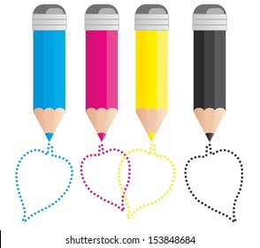 CMYK pencils. Autumn.