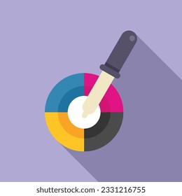 Cmyk pipette icon flat vector. Digital print. Color paper