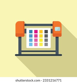 Cmyk plotter icon flat vector. Digital print. Color industry