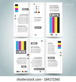 cmyk polygraphy - brochure design template