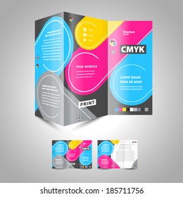 cmyk polygraphy - brochure design template