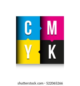 CMYK print concept lettering