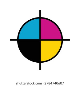 CMYK Print Registration Mark Flat Icon