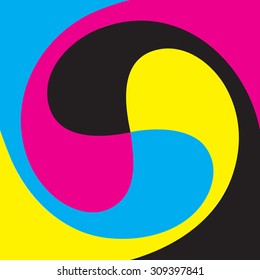 Mezcla de procesos CMYK como ilustración vectorial
