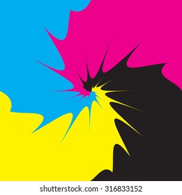 Mezcla de procesos CMYK como ilustración vectorial