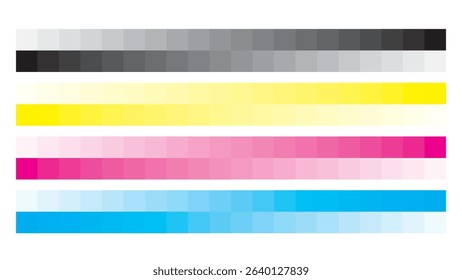 CMYK raster color bar from 5 percent to 100 percent for color reference