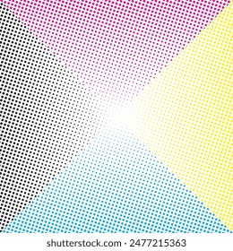 CMYK raster grid, comprised of the four base print color dots
