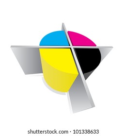 CMYK registration mark - vector typography sign