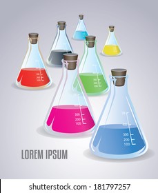 cmyk and rgb flasks vector illustration