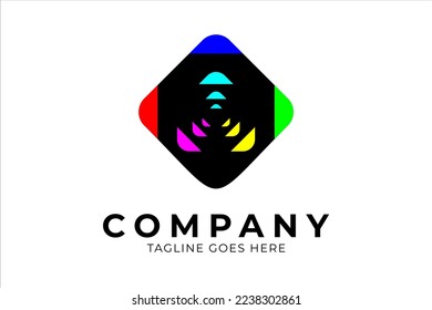 CMYK RGB logo design, minimalist CMYK logo design, flat design logo template element, vector illustration