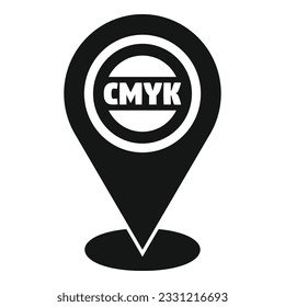 Cmyk service location icon simple vector. Digital print. Printer machine