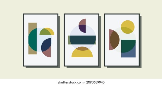 CMYK set of minimal abstract art for wall decoration modern house for PRINT