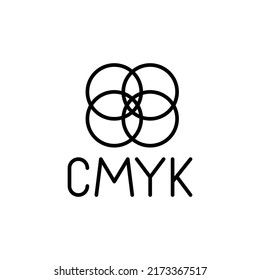 cmyk symbol editable stroke icon, Smart stroke icon