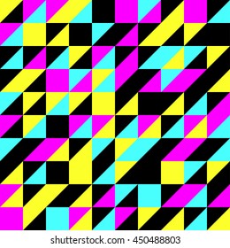 CMYK Triangle Pattern Vector Seamless Background
