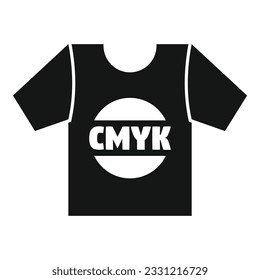 Cmyk T-Shirt drucksymbol einfache Vektorgrafik. Digitaler Drucker. Ink-Maschine