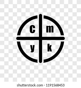 Cmyk vector icon isolated on transparent background, Cmyk transparency logo concept