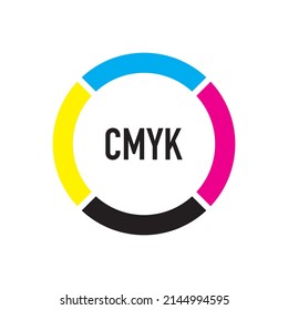 CMYK - concepto de logotipo de ilustración vectorial