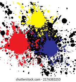 CMYK vector paint stains. on a white background.