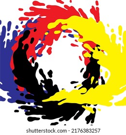 CMYK vector paint stains. round shape on a white background.