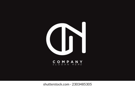 Letra CN alfabeta iniciales logotipo de monograma NC, C y N