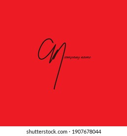 CN C N escritura a mano inicial o logotipo manuscrito para el evento rojo