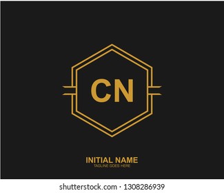 CN C N Initial logo letter with minimalist concept vector