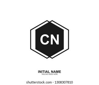 CN C N Initial logo letter with minimalist concept vector