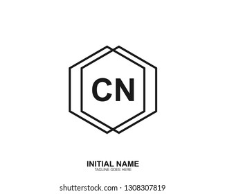 CN C N Initial logo letter with minimalist concept vector