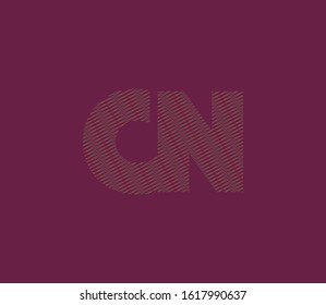 C&N, C N letters joint line logo vector, Abstract Typography letters