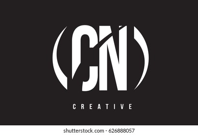 CN C N White Letter Logo Design with White Background Vector Illustration Template.