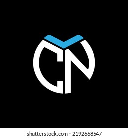  CN creative circle letter logo concept. CN letter design.
