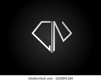 CN diamond shape silver color design