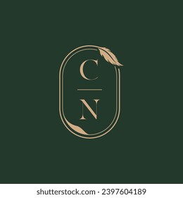 CN-Feder-Konzept Hochzeit-Monogramm-Logo-Design Ideen als Inspiration