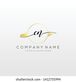 CN handwriting initial logo template vector.