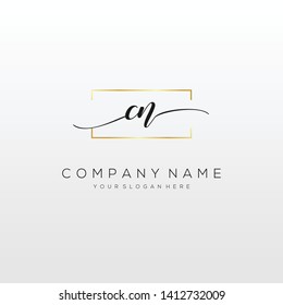 CN handwriting initial logo template vector.