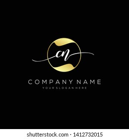 CN handwriting initial logo template vector.