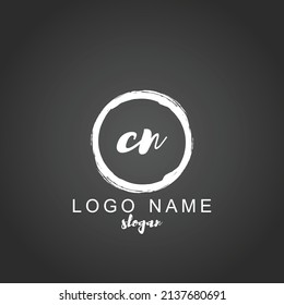 CN handwritten initial logo vector logo template with brush