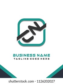 CN initial box letter logo template vector