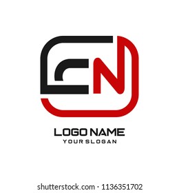 CN initial box letter logo template vector