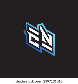 CN initial gaming team, youtube, twitch and clipart stock illustration logo
