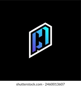 Ideas de concepto de juego azul degradado inicial de CN para el equipo de deportes, twitch y streamer