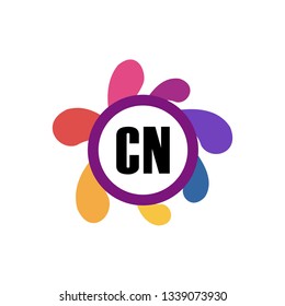 CN  Initial Handwriting logo template vector