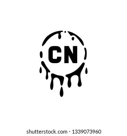 CN  Initial Handwriting logo template vector