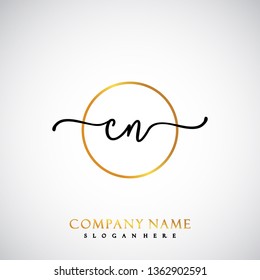 CN Initial Handwriting logo template vector