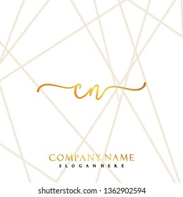 CN Initial Handwriting logo template vector